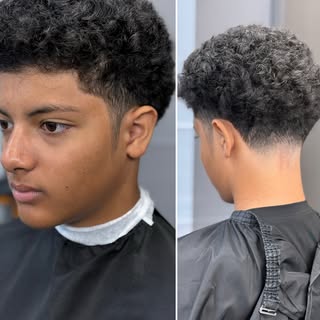 Curly taper with natural texture